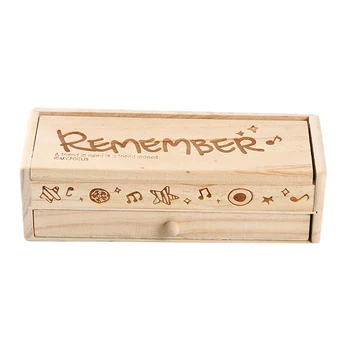 

High-quality Double-layer Blackboard Pencil Case Wood Color Student Stationery Box Multi-function Pencil Stationery Storage Box