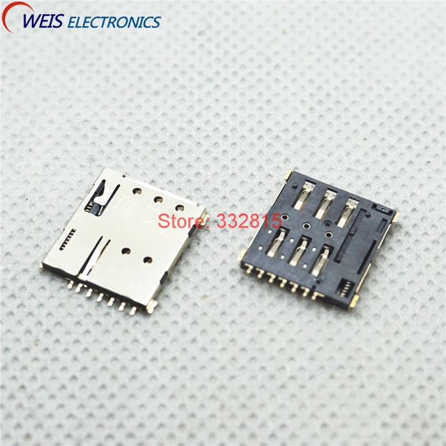 10pcs Nano Sim Card Holder Push Push Type 7pin Mini Sim Card Socket