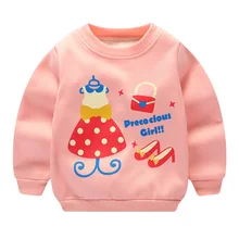 Свитер для маленьких девочек розовый с длинным рукавом мультфильм Топы Детские худи верхняя одежда толстые теплые новорожденного бархат детские осенние Зимняя одежда