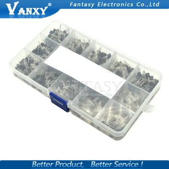 

15 value 600pcs Transistor TO-92 Box Kit A1015 A733 C945 C1815 S8050 S8550 S9012 S9013 S9014 S9015 2N3904 2N3906 2N5401 2N5551