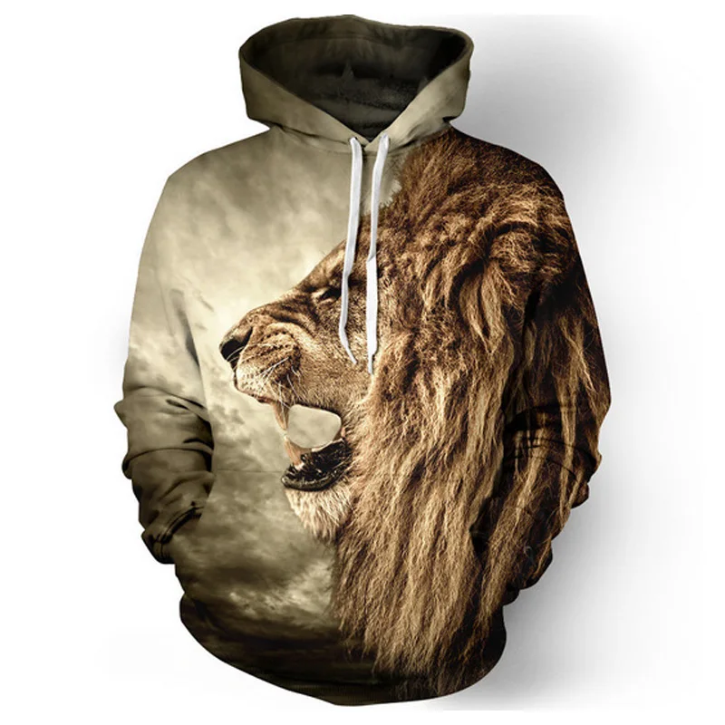 lion face hoodie