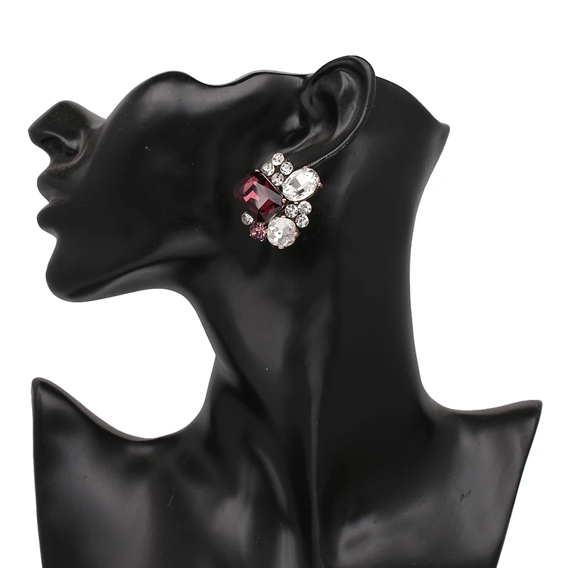 JURAN Полный Кристалл Модные ювелирные изделия с высоким качеством стразы серьги для женщин массивные сережки-шпильки оптом