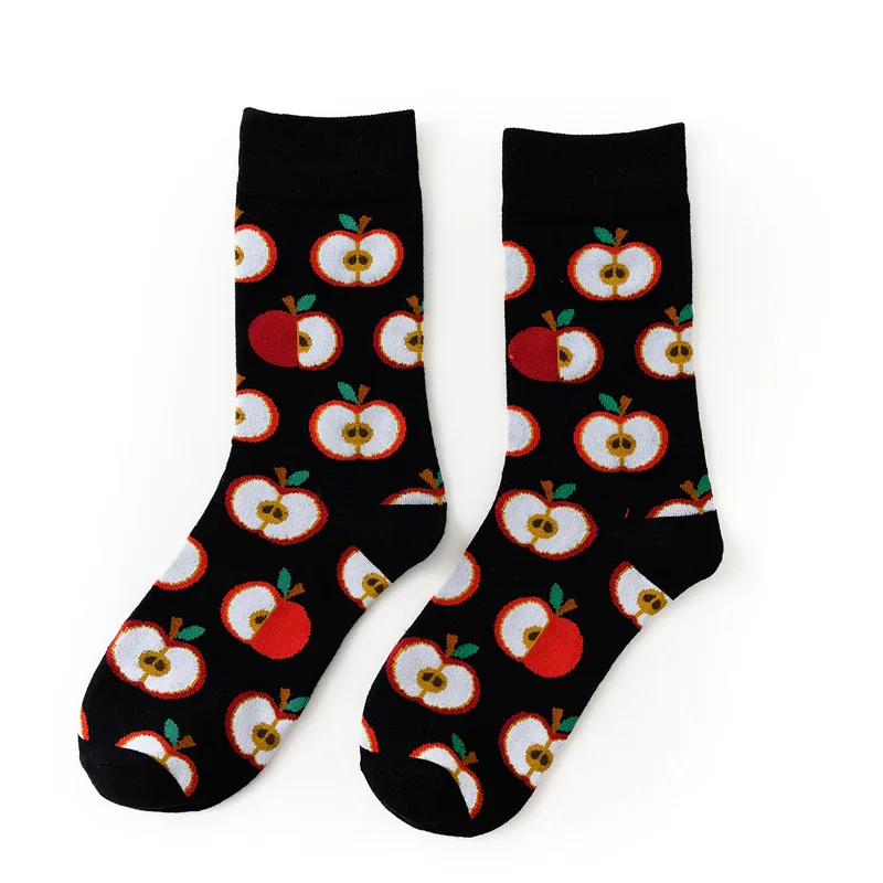 Модные теплые носки унисекс в стиле Харадзюку; забавные женские Носки с рисунком авокадо, пиццы, еды; Модные женские носки с героями мультфильмов