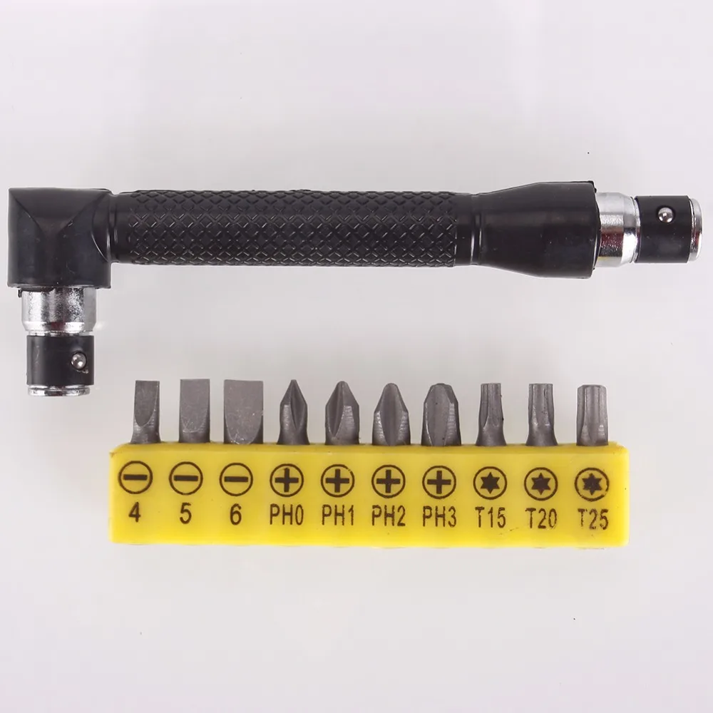 Мини 1/4, Гаечные ключи Отвёртки разъем Гаечные ключи стержней ручной инструмент с 10 шт. биты #235211