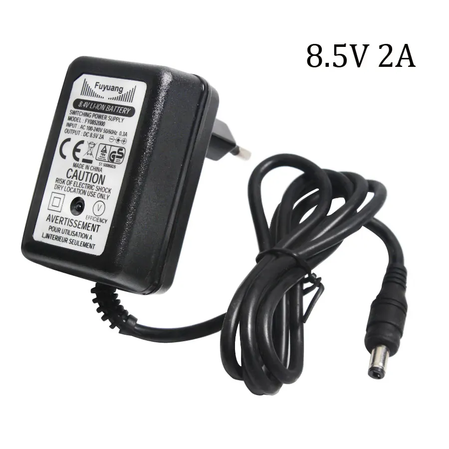 

1PCS AC 100-240V EU US DC 8.4V 2A 5.5*2.2mm Polymer Lithium Battery Charger 7.4V 2A Power Adapter DC Plug 5.5*2.1mm