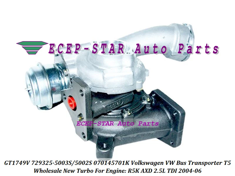 GT1749V 729325 729325-5003S 729325-5002S 070145701K Turbo Turbocharger For VOLKSWAGEN VW Bus Transporter T5 2004-06 R5K AXD 2.5L  (3)