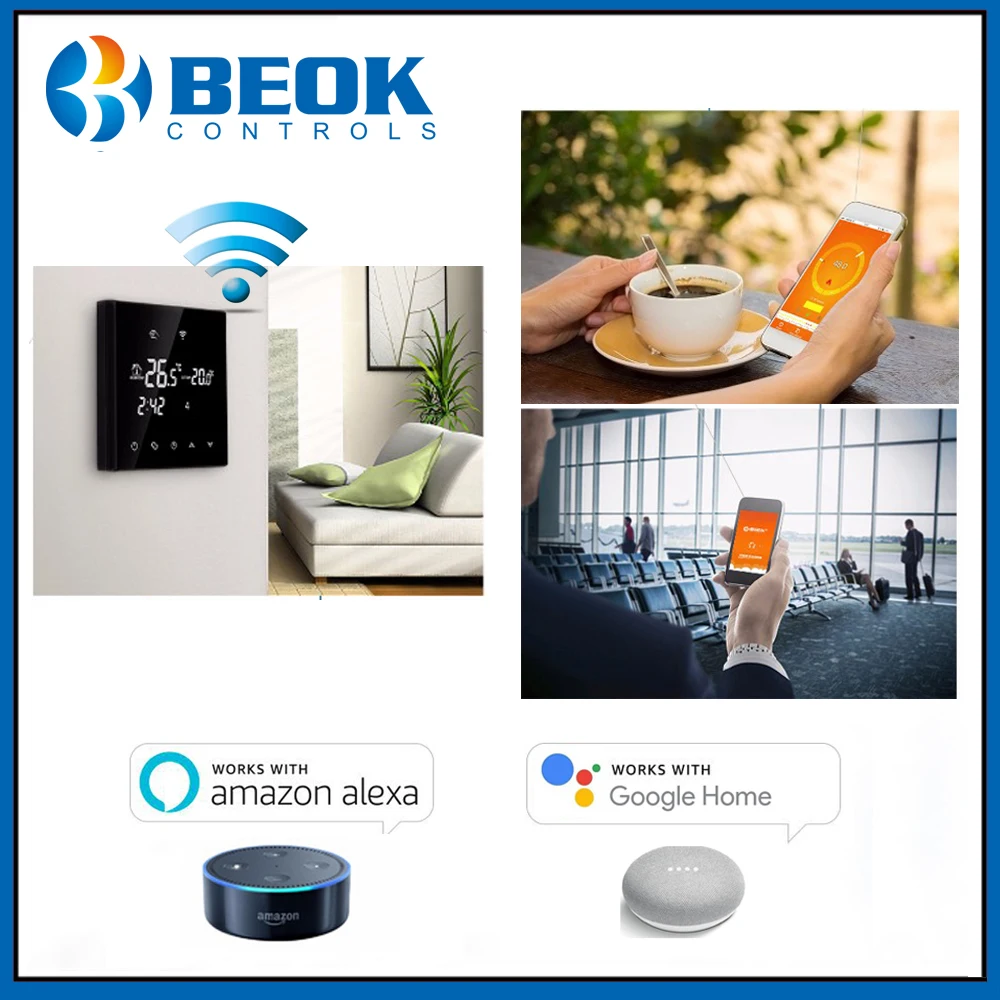 Beok TGT70 wifi-WP wifi термостат с сенсорным экраном 3A цифровой терморегулятор для водяного пола