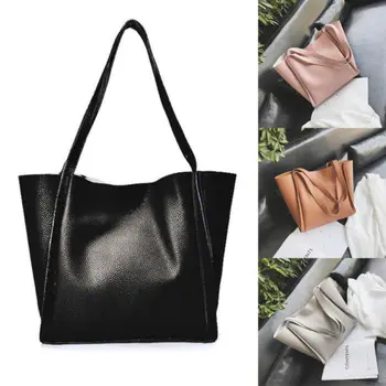 

Women's Soft Large Capacity Handbag Bag Tote Shoulder Bags 2PCs Handbag