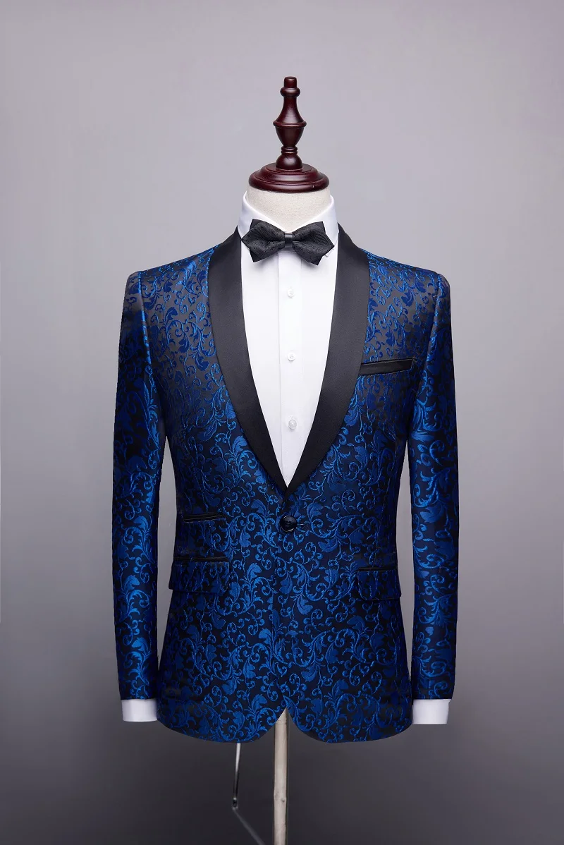 Мужская шаль воротник черный мужской блэйзер с цветами Slim Fit casual Sui пуговицы для куртки мужские платья с принтом