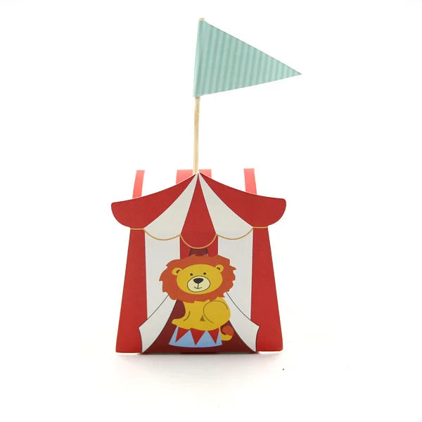 10 шт/партия Милая мультяшная цирковая тематика вечерние коробка для сладостей для самостоятельной сборки для детей день рождения украшение душевой кабины Конфеты Подарочная коробка поставки - Цвет: Lion