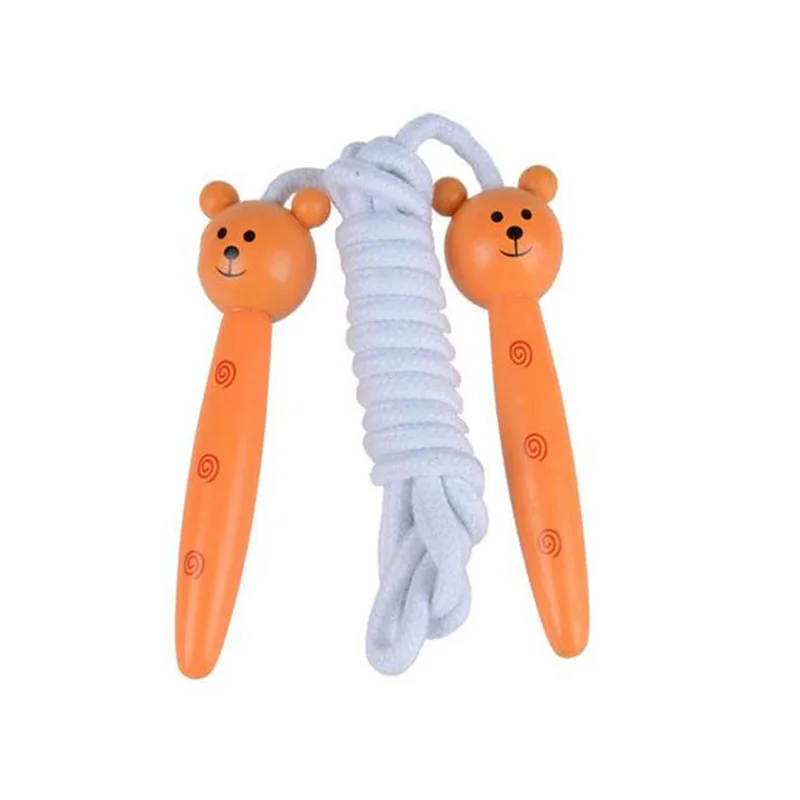 1Pc Cartoon Animals Wooden Handle Jumping for Kids Skipping Rope Boys Girls Fitness Exercise Sport Equipment gift|jumping kids|jumping animaljump kid
