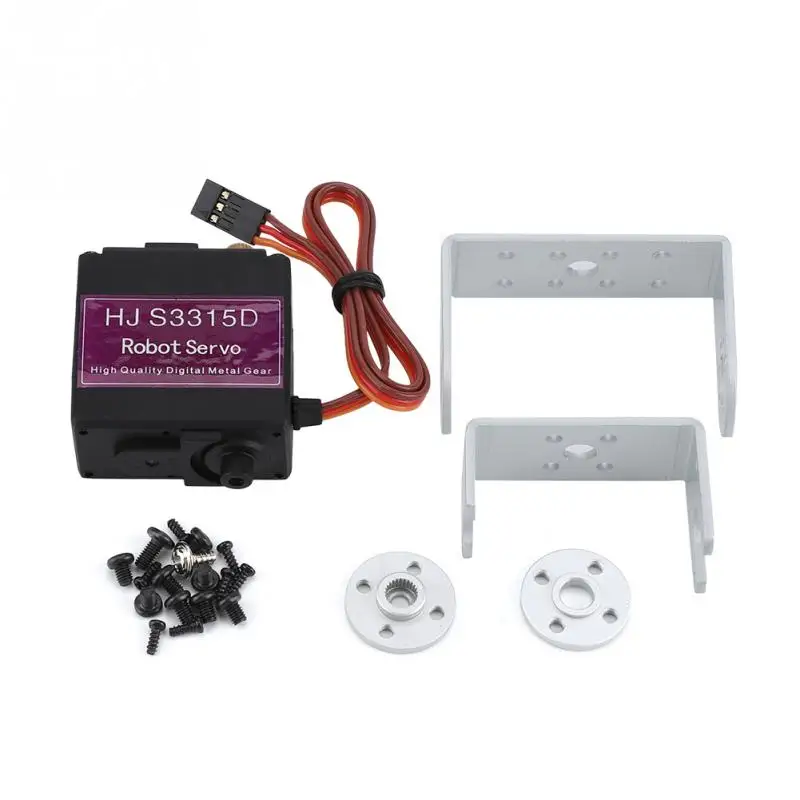 

New Digital Servo 15kg Metal Gear Double Bearrings For RC Robot Long Short U Groove Mounting High Quality RC Servo Accessories