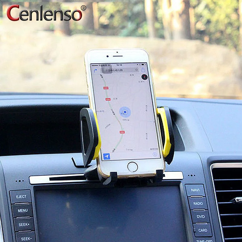 

Cenlenso Universal Car Air Vent Phone Holder Mount CD Slot Bracket 360 Degree Rotate Multifunction Navigation For iPhone Samsung