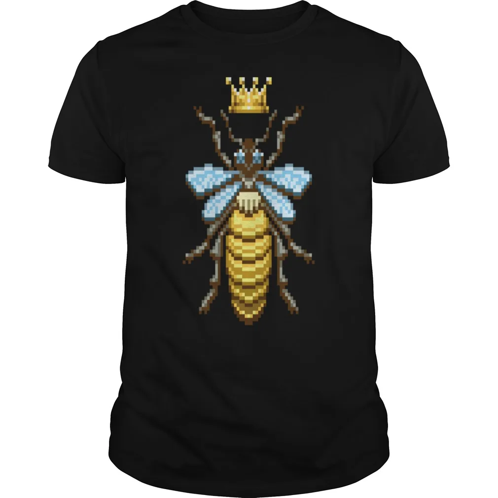 Мужская футболка с коротким рукавом Queen Bee Pixel-женская овальным вырезом крутая