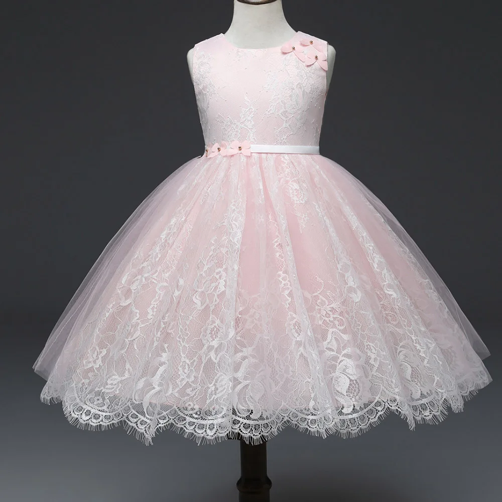 

AmzBarley Girl Princess Dress Summer Flower Tutu Wedding Birthday Party Dresses Children Lace Ball gown Teenager Costume clothes