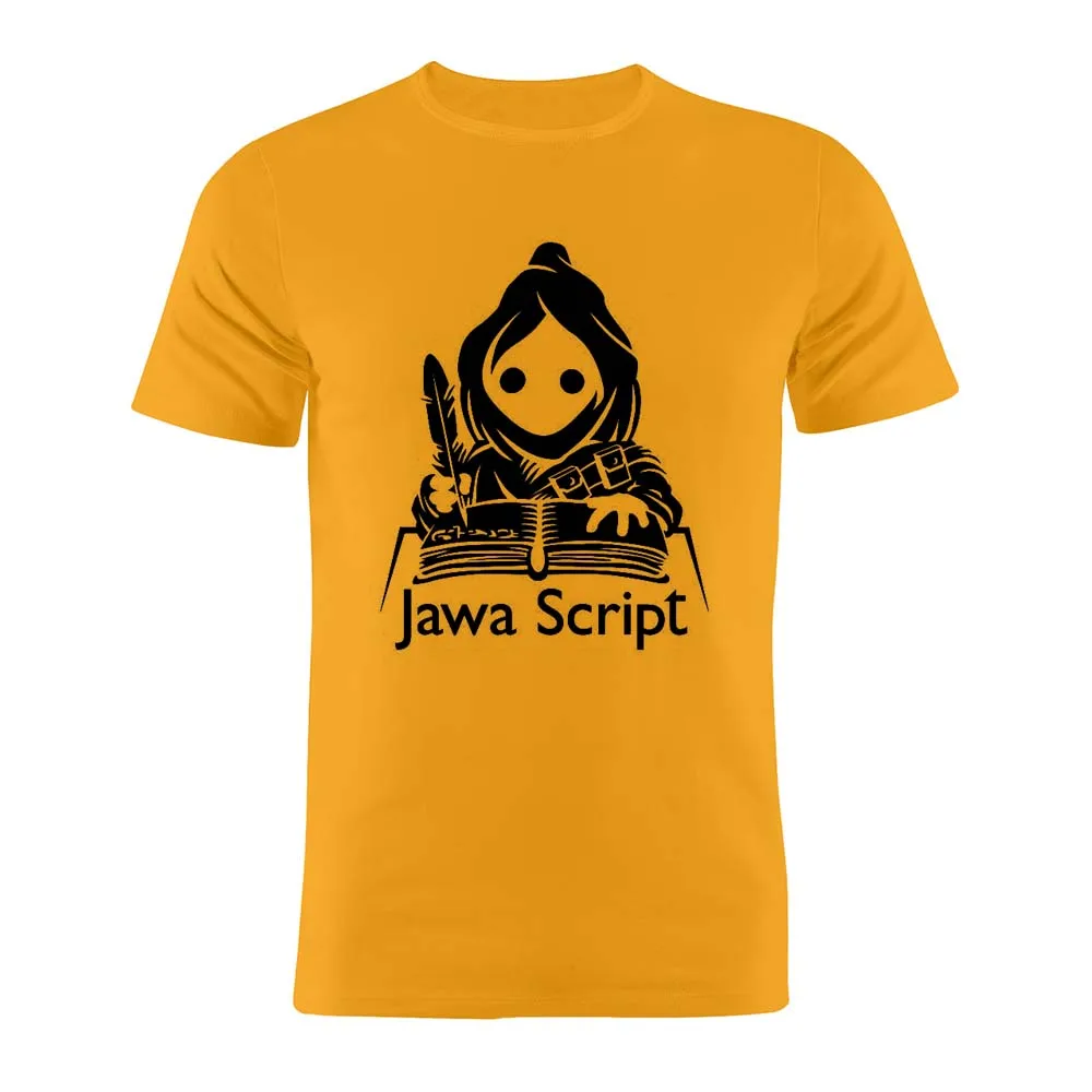 Men's T Shirt Cotton Javascript Coder Programmer Developer Jawa Script Funny Sayings Gift Tee - Цвет: Оранжевый