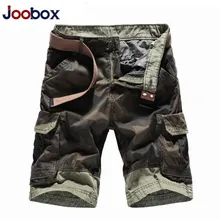 JOOBOX летние грузовые шорты мужские дизайн хлопок камуфляжные шорты в стиле милитари армейский зеленый хаки короткие брюки в пределах пояса