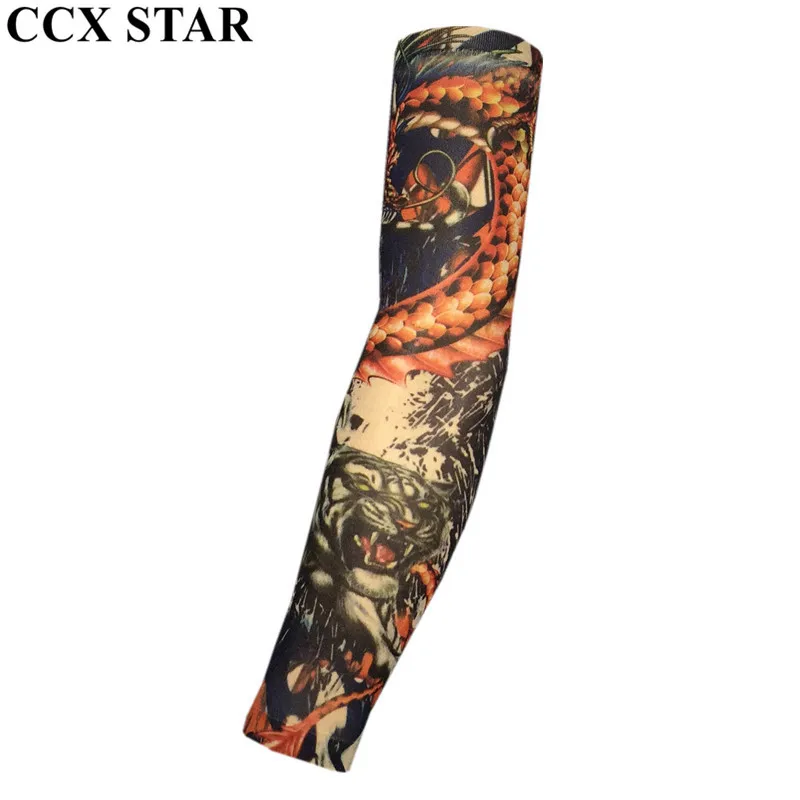 CCX Star Тигр и дракон нейлон поддельные татуировки Митенки для женщин нарукавник
