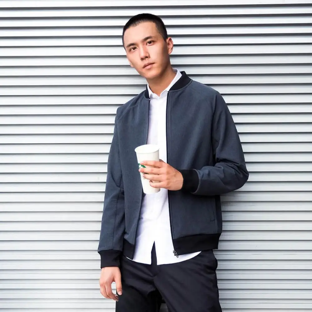  Xiaomi Youpin man Fashion business casual jacket Baseball collar Leisure coat Solid color Spring au
