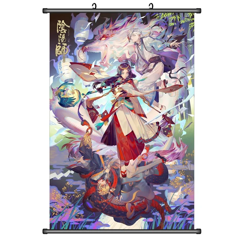 Японское аниме Onmyoji Kagura &amp Ibaraki-douji aoandou демонический нож girl домашний декор Стена
