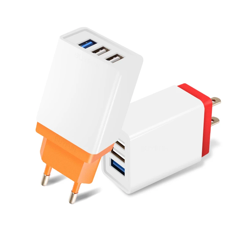 

Fast Charging mobile phone charger 3 USB Port 5V 3.5A US EU Plug Plug Desktop Connector for Apple iphone Samsung Xiaomi Huawei