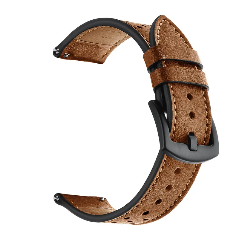 Хохлатая кожа gear S3 Frontier ремешок для samsung Galaxy watch 46 мм 22 мм ремешок для часов huawei часы gt ремешок для часов браслет - Цвет ремешка: brown
