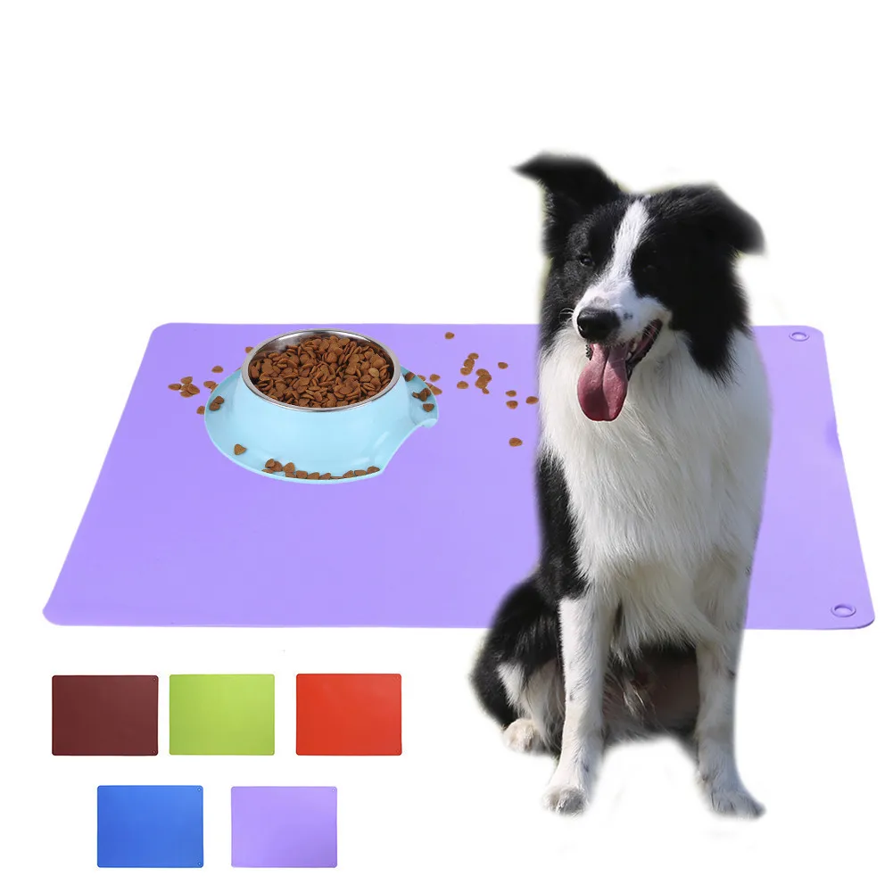 Silicone font b Pet b font Food Pad Dog Feeding Mat Waterproof Rubber Large font b
