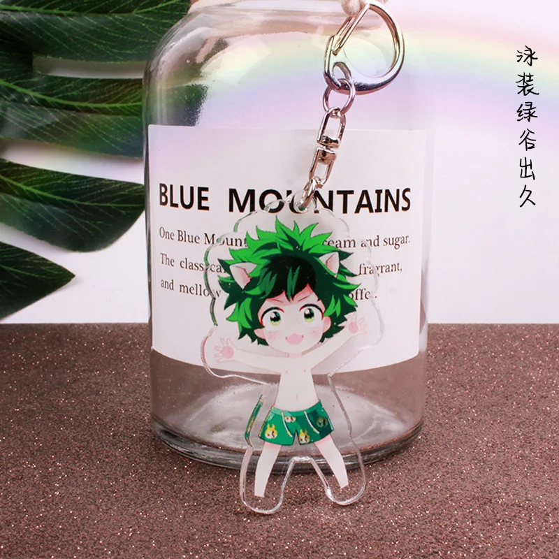 Аниме брелок My Hero academic Midoriya Izuku двусторонний купальник цепочка для ключей косплей