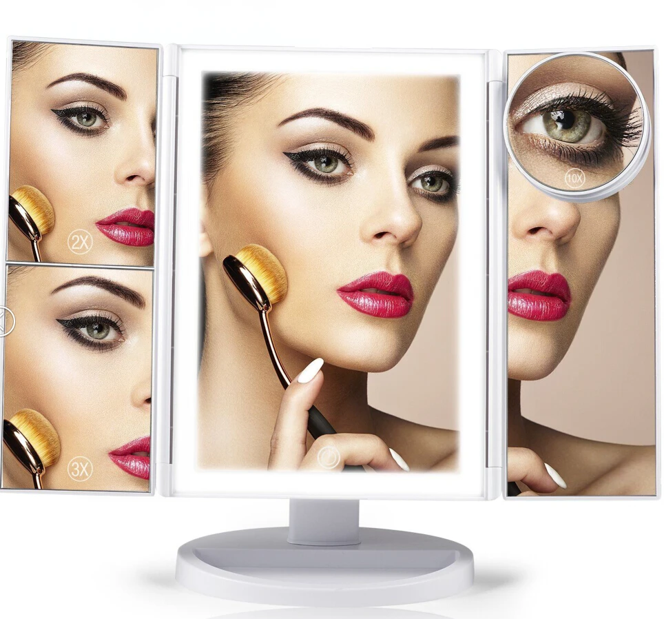 Gustala Touch Screen Makeup Mirror 1X 2X 3X 10X Magnifying Mirrors 4 In