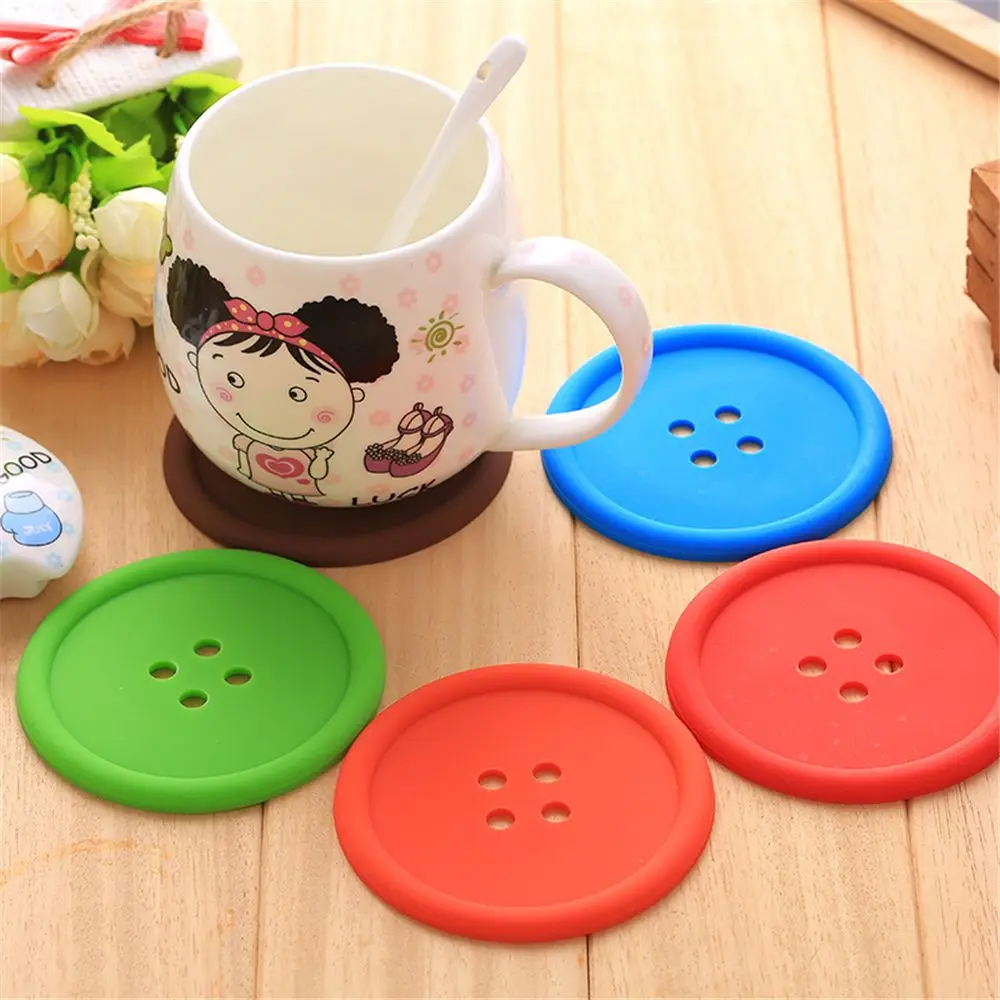 KANNERT Buttons cup pad tableware silicone cup pad Coaster Placemats cup mat dining table Coffee