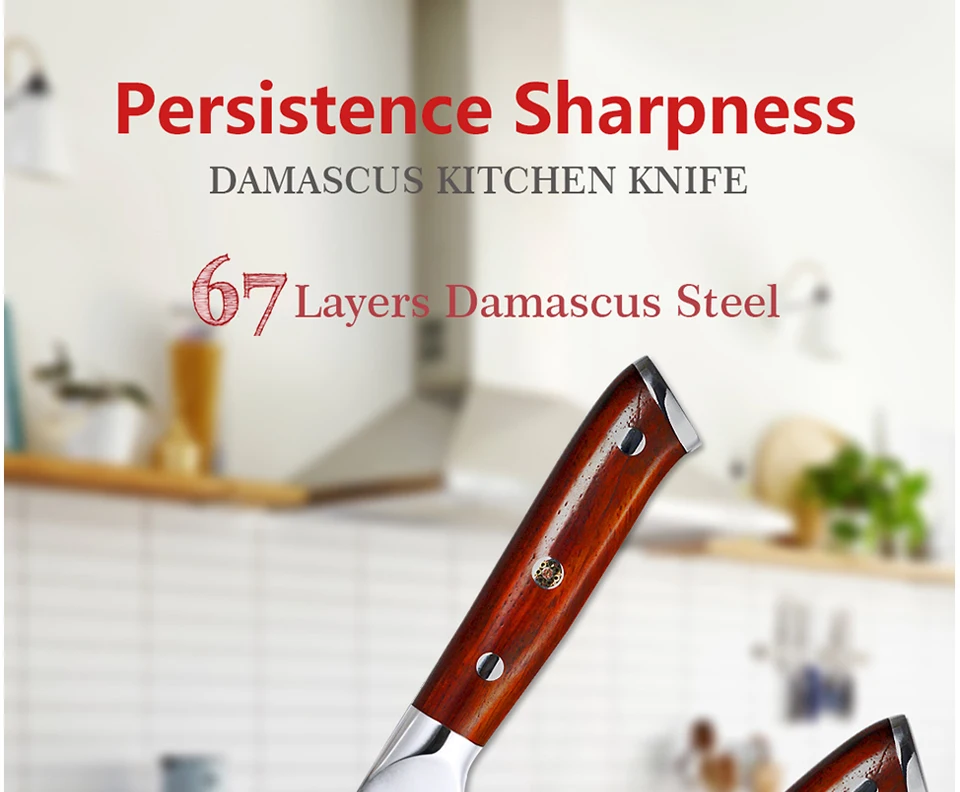 FANGZUO 6,5 дюймов японские кухонные ножи из дамасской стали vg10 нож для нарезки овощей Палисандр Ручка Высокое качество нож шеф-повара