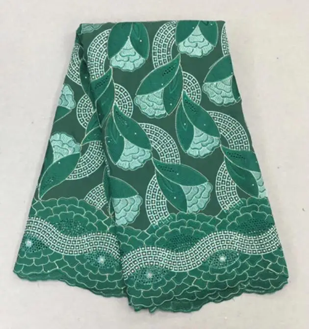 

Nigerain lace fabric hot sale cotton dry lace with stones green cotton brocade fabric tissu swiss voile lace 5yards/lot