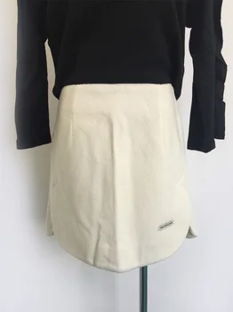 

Kerrilado New Fashion Spring Autumn Winter Mini Skirt Short Cotton Women Joker Simplee Faldas White Khaki Thickening BK08