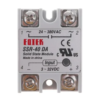 

SSR-40DA Solid State Relay Module 40A 3-32V DC To 24V-380V AC
