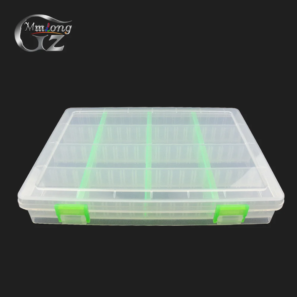 

1PC 25.5*18.5*4cm Fishing Tackle Box H328A 16 Compartments Adjustable Storage Box Tool Clear Case For Fishing Lure Bait Pesca