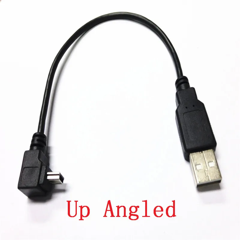 USB 2.0 Male to Mini USB B Type 5pin 90 Degree Up & Down & Left & Right Angled Male Data Cable 0.25m/0.5m/1.8m/5m