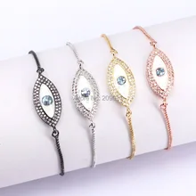 10 шт., модный браслет с подвеской для глаз Abalone, для женщин, микро Pave CZ браслеты «глаз»