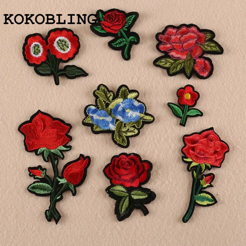 344 20 De Réduction8 Piècessac Mixte Dessin Animé Fleurs Motif Patch Ordinateur Broderie Badges Main Couture Repassage Autocollant Sur Tissu