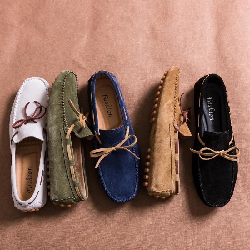 Designer Suede Leather Lace Up Men Casual Shoes High Quality Soft Mens Loafers Moccasins Italian Fashion Driving Shoes Big Size Designer Suede Leather Lace Up Men Casual Shoes High Quality Soft Mens Loafers Moccasins Italian Fashion Driving Shoes Big Size