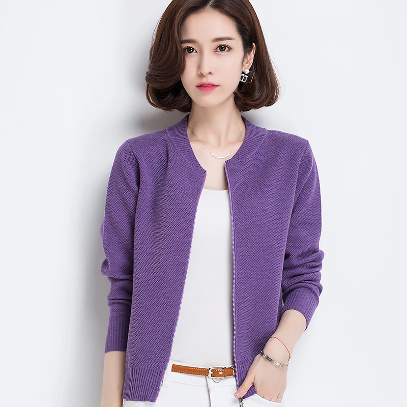^Cheap Ms. 2019 autumn new solid color short cardigan thin section outside shawl Korean version of the sweater women's coat highquality