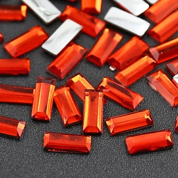 

800PCS/LOT 7x3mm Orange Rectangle Rhinestone,Acrylic Resin Crystals Non Hotfix Flatback Stones for DIY Jewelry Parts