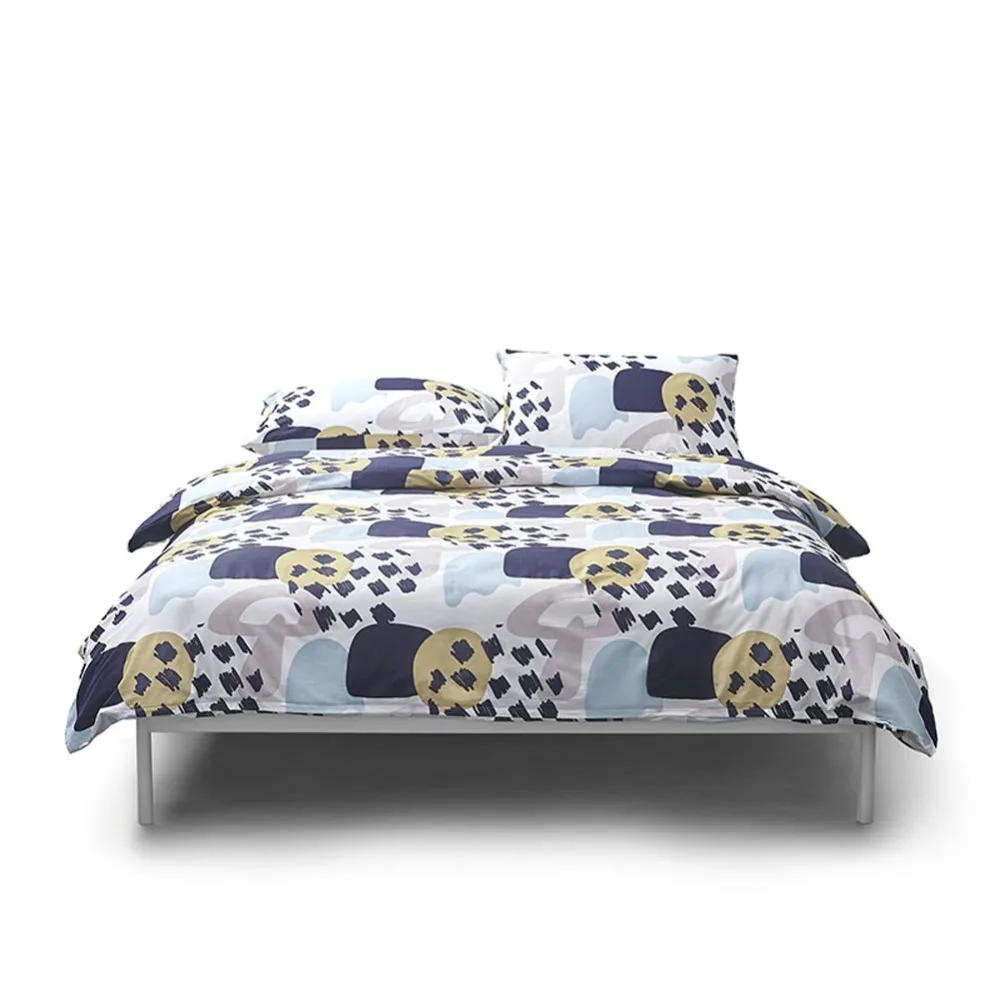 

2019 Checkered Geometric Bedding Set Duvet Cover 3/4 pcs Twin Queen King Flat Sheet Soft Cotton Bedlinens Pillowcases