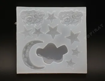 

Star Moon Clouds Liquid Silicone Mold DIY Resin Jewelry Pendant Necklace Pendant Mold Resin Molds for Jewelry