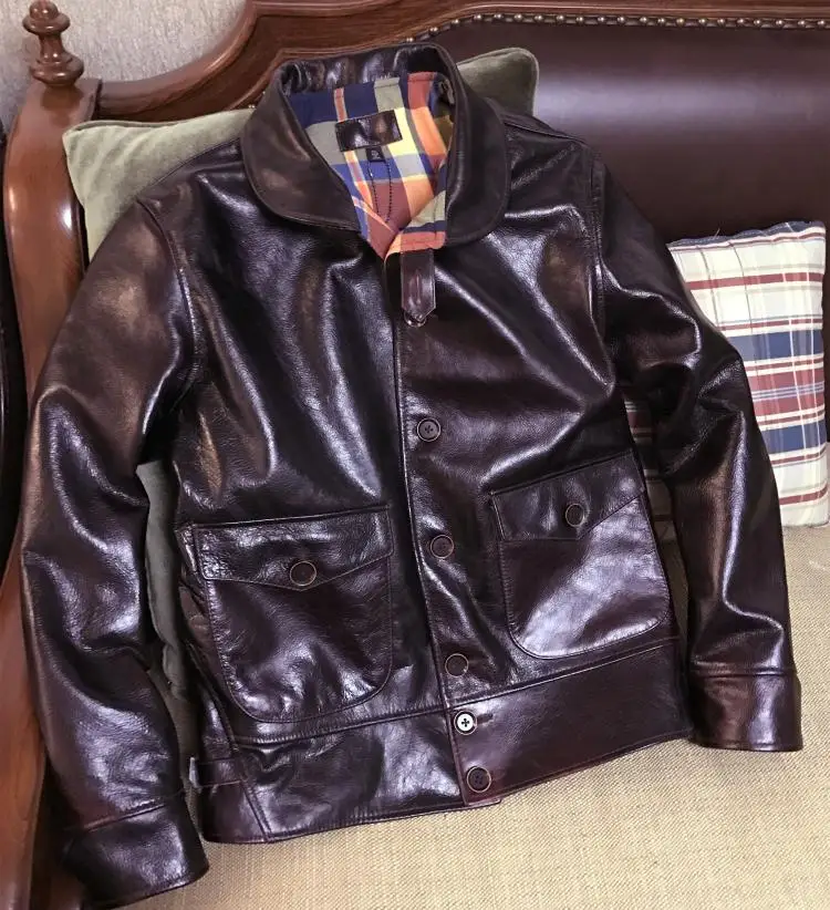 Free shipping.Brand new warm mens brown vintage cowhide Jackets,quality men genuine Leather jacket.style classic slim coat genuine leather genuine fur coats & jackets