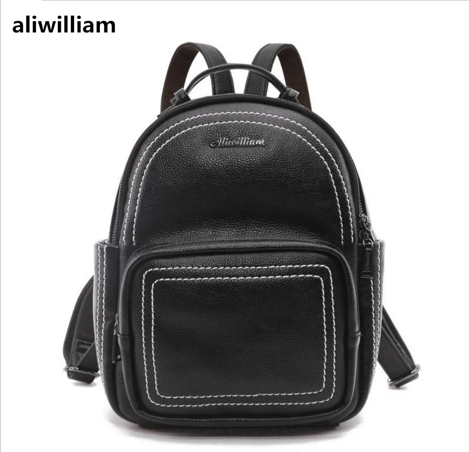 2017 New Backpack Female Korean Version of The School Style Bag Leisure Backpack Soft Leather Tourism