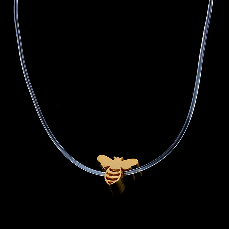 SHE WEIER нержавеющая сталь невидимая цепь цепочки и ожерелья украшения для женщин ожерелья подвески чокер neckless Серебряный Клевер - Окраска металла: Type 12