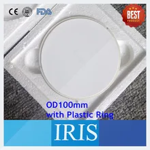 Высокое качество 1 шт. OD100* 10 мм~ 25 мм высокий полупрозрачный зубной циркониевый Блок керамический диск с пластиковым кольцом для фарфоровых зубов