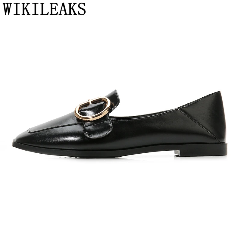 

leather shoes women big size shoes woman flat shoes women 2019 loafers women black flats creepers harajuku shoes sapato feminino
