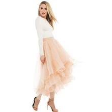 Скромный фатиновый, с длинной и короткой частью женские тюлевые юбки с рюшами длиной до щиколотки юбка для взрослых молния специальный дизайн фотосессии