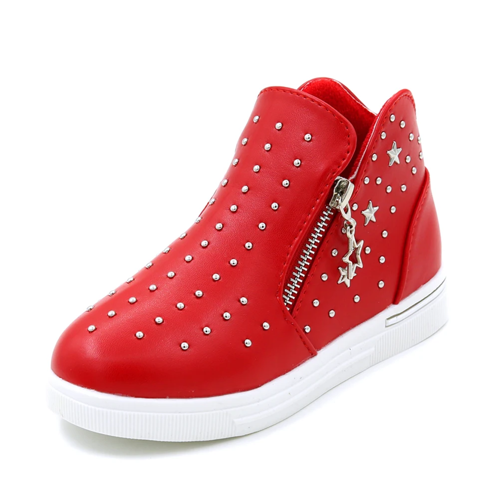 Trendy autumn winter princess boys shoes rivet girls shoes children